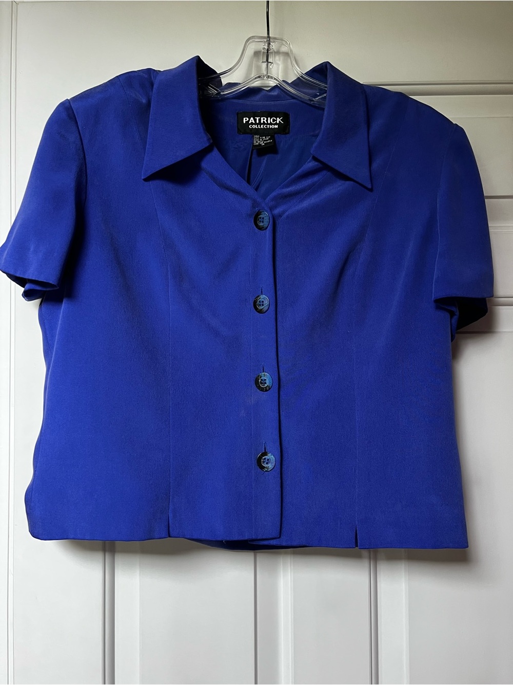 Patrick Collection Women's Short-Sleeve Button-Down Shirt in Royal Blue